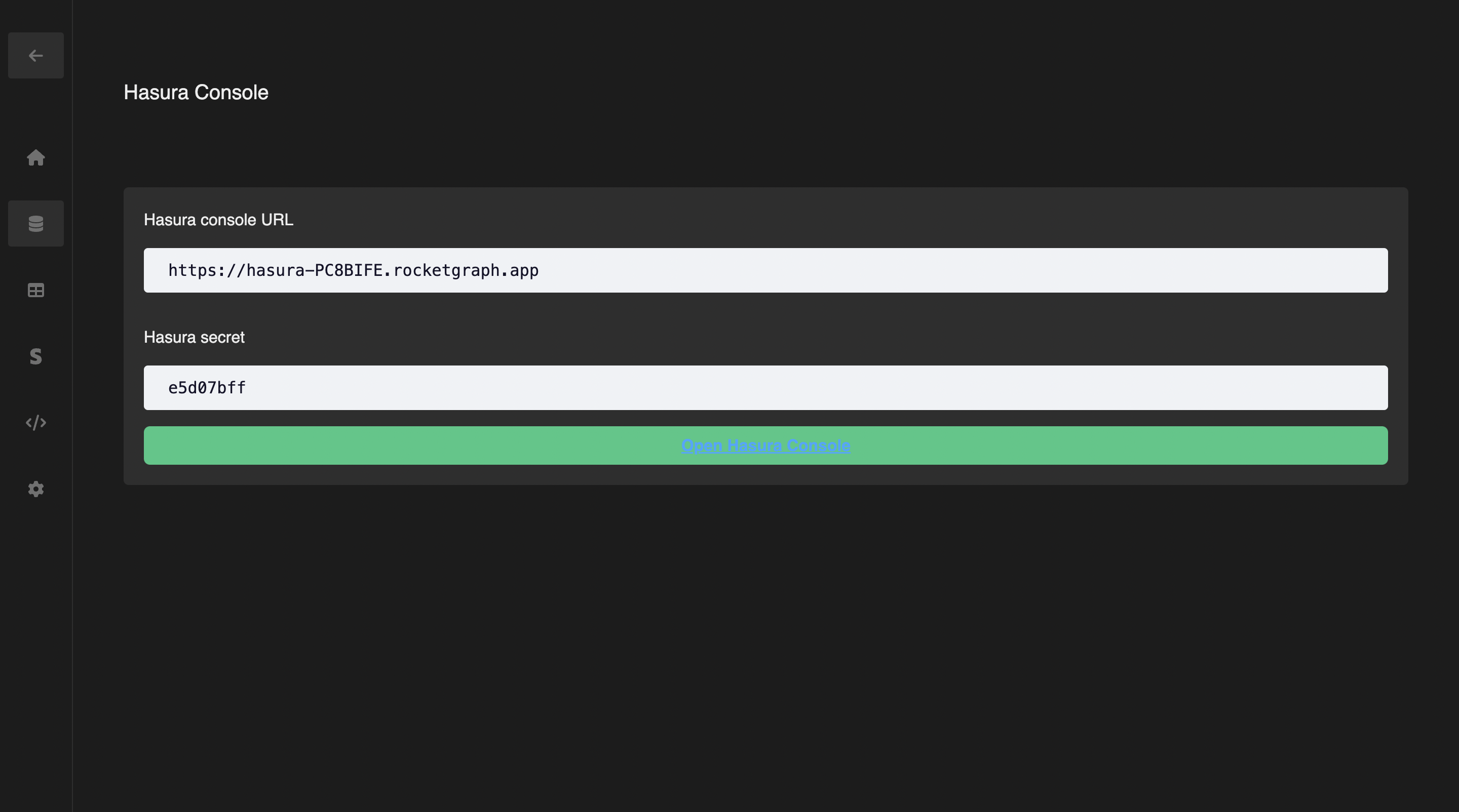Hasura Console